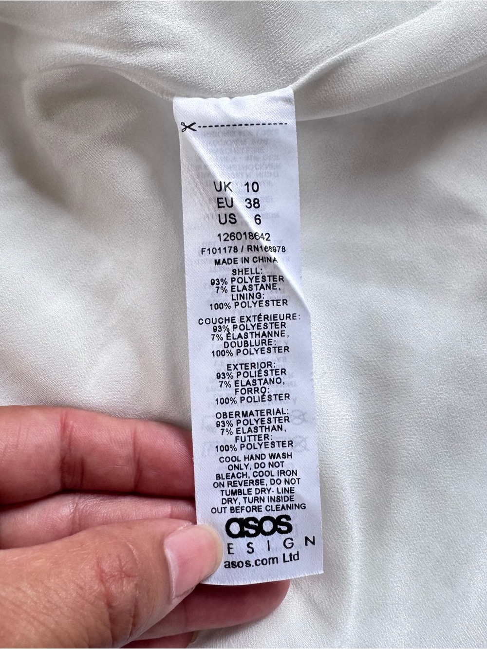 ASOS Ivory Strapless Sequin Mini Dress,Size 6 - Picture 6 of 7